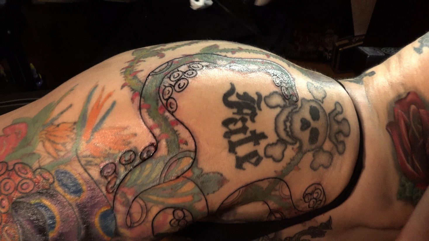 Daring Marie Bossette Gets a Tattoo and Endures it