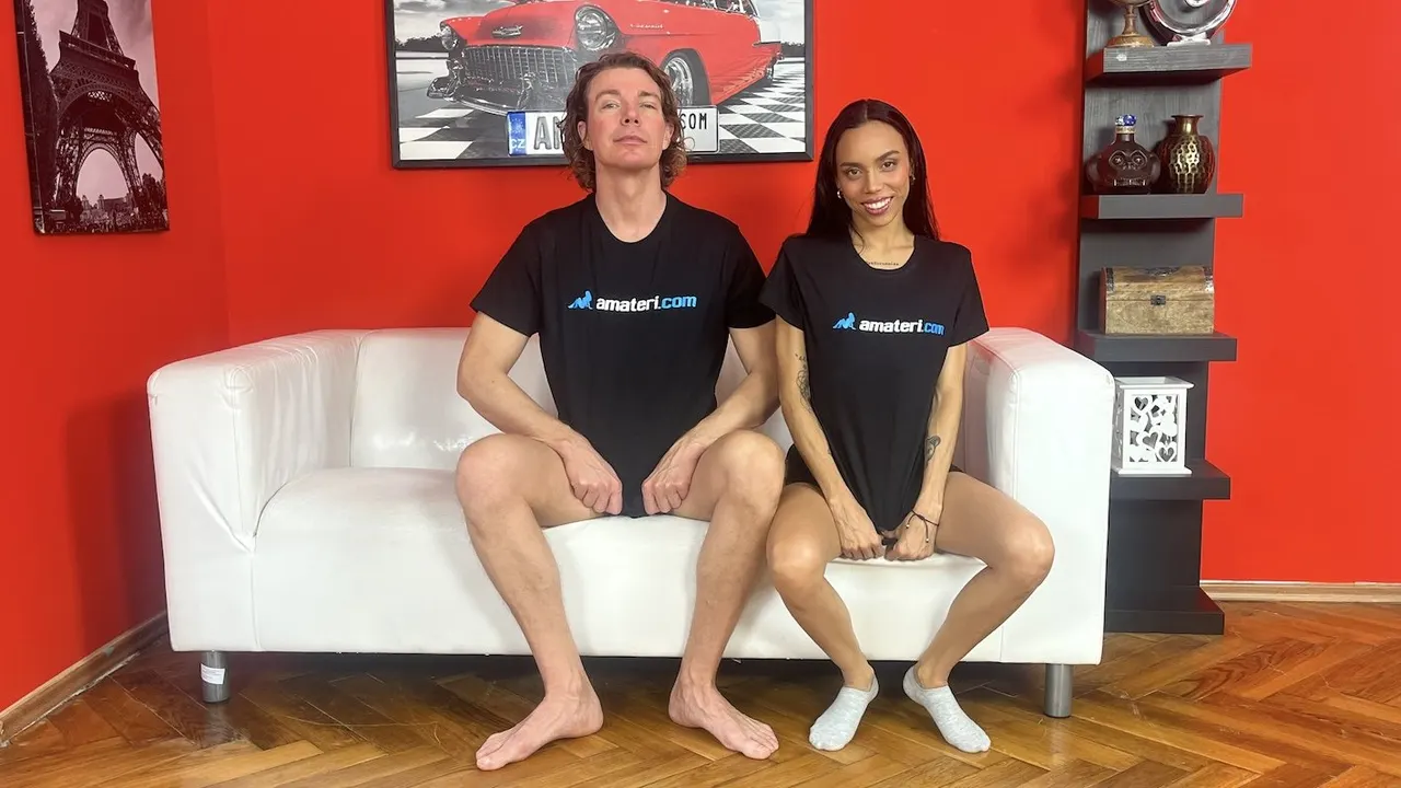 Hot brunette picked up for sex on dating app