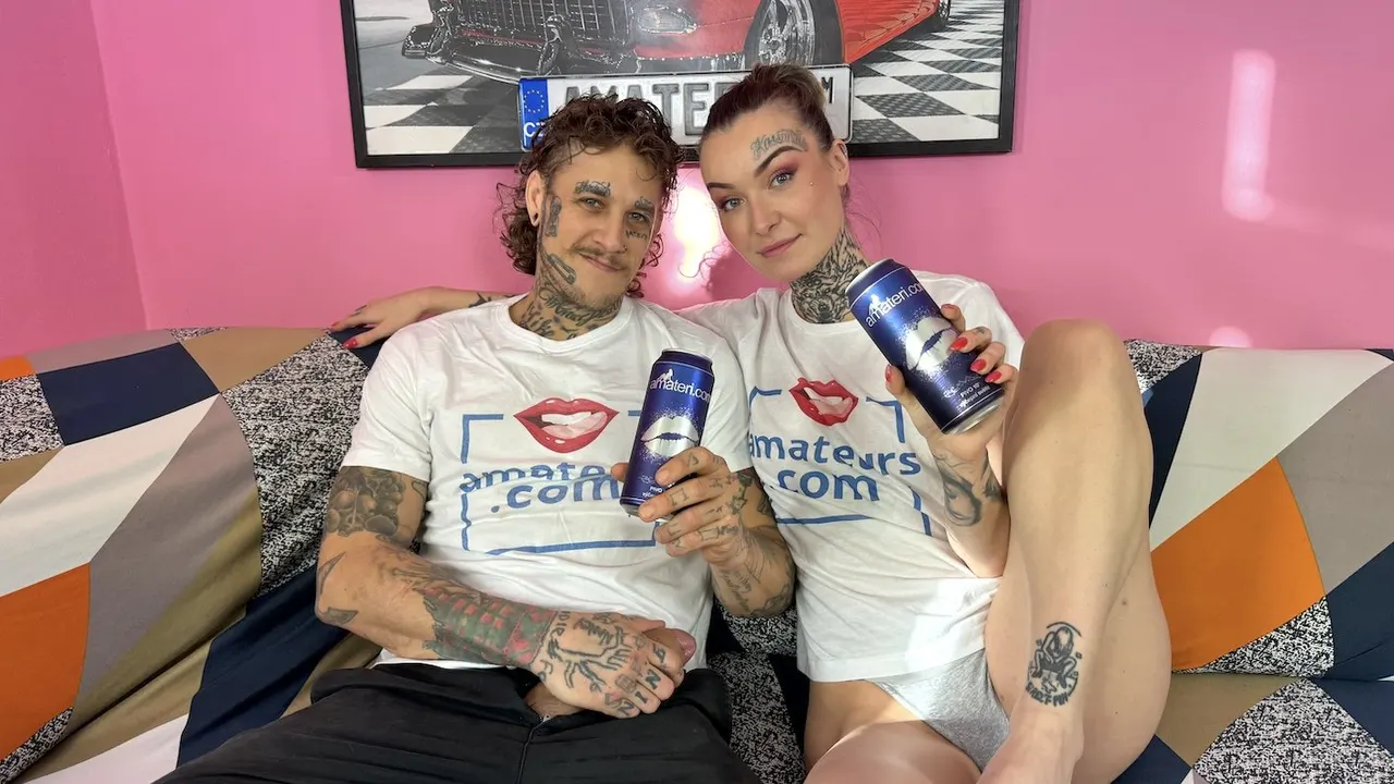 Tattooed amateur couple loves it hard