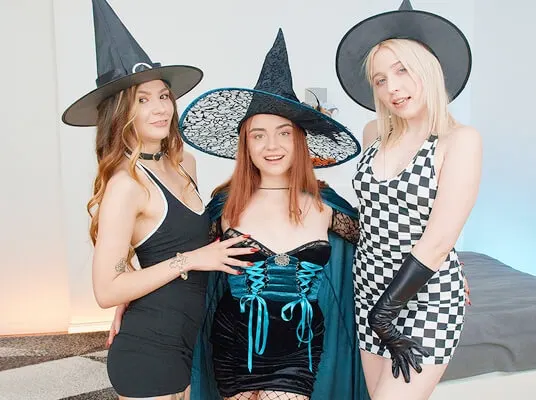 Halloween lesbian sex night