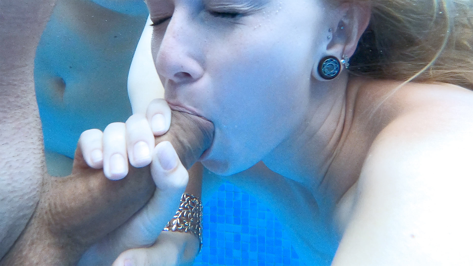 Lesbians Have a Pool Threesome