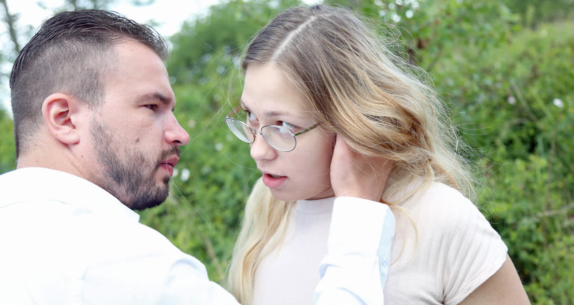 Nerdy girl gets punished