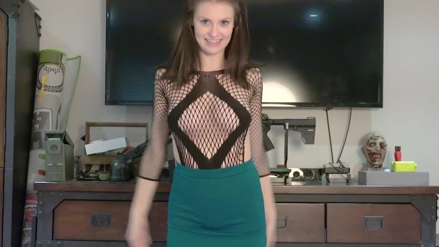 Jamie Green Takes Off Her Green Skirt