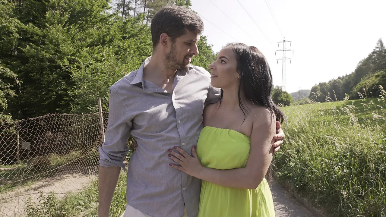 Outdoor sex in a summer dress