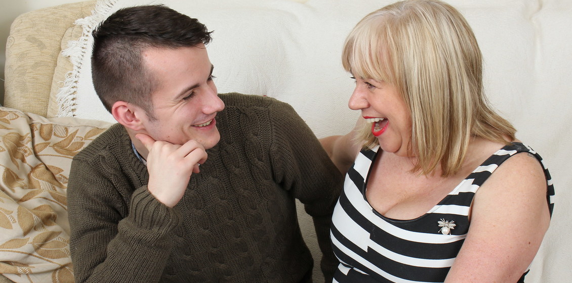 Auntie Trisha seduces a young guy into fucking her hard