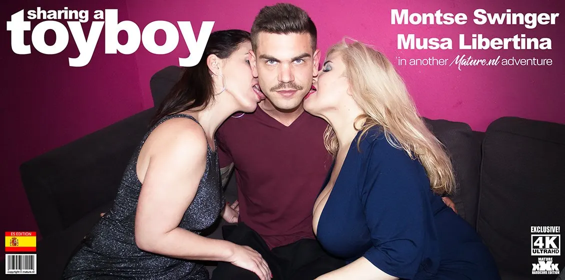 Spanish housewives Montse Swinger and Musa Libertina having a threesome