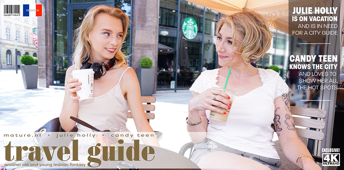 French mom Julie Holly is on vacation and Candy Teen is showing her all the hot spots