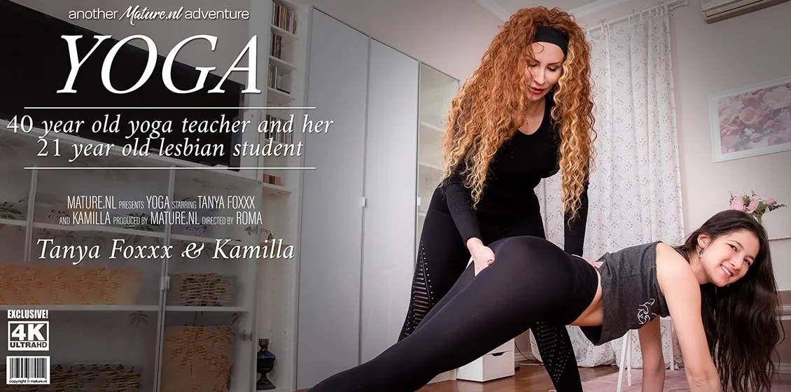 Old and young lesbian yoga class goes wicked