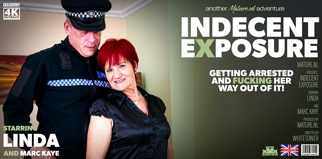 Mature Linda getting arrested for indecent exposure