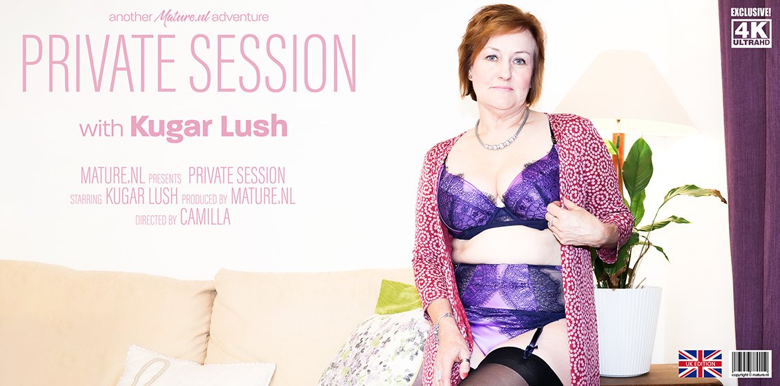 57 year old granny Kugar Lush is getting naughty in her hot lingerie