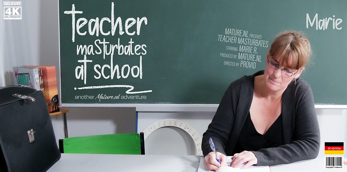 Schoolteacher Marie is a mature nympho that loves to masturbate in class