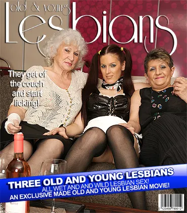 Horny housekeeper having great fun with 2 hairy grandma's