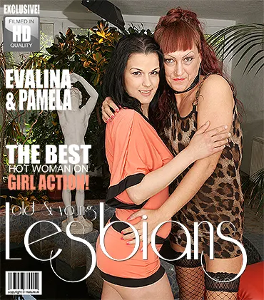 Sexy old and hot young lesbian licking eachother