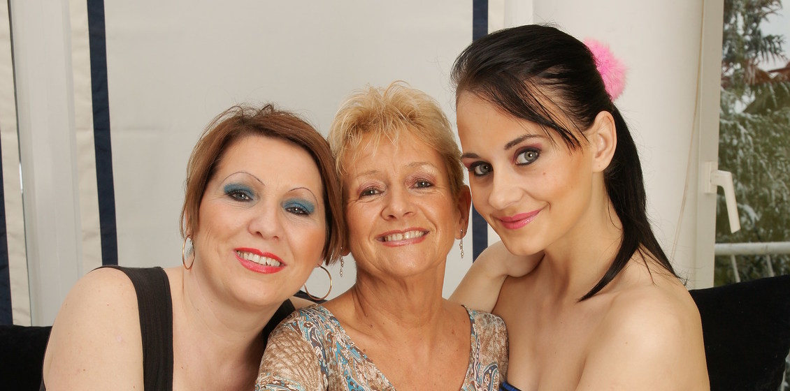 A Granny, a housewife and a teen girl have a hot lesbian threesome and go down on each other