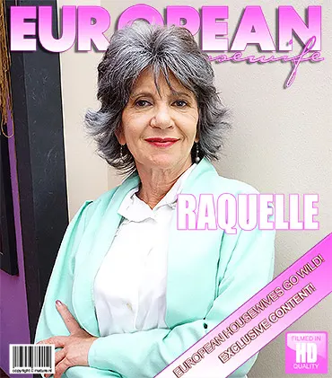 Grandma Raquelle has fun with her hairy pussy