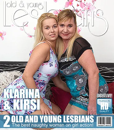 Blonde grandma loves to lick young pussy