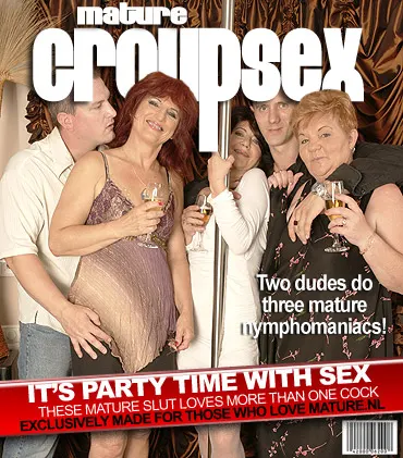 Mature ladies getting pleased by two toyboys