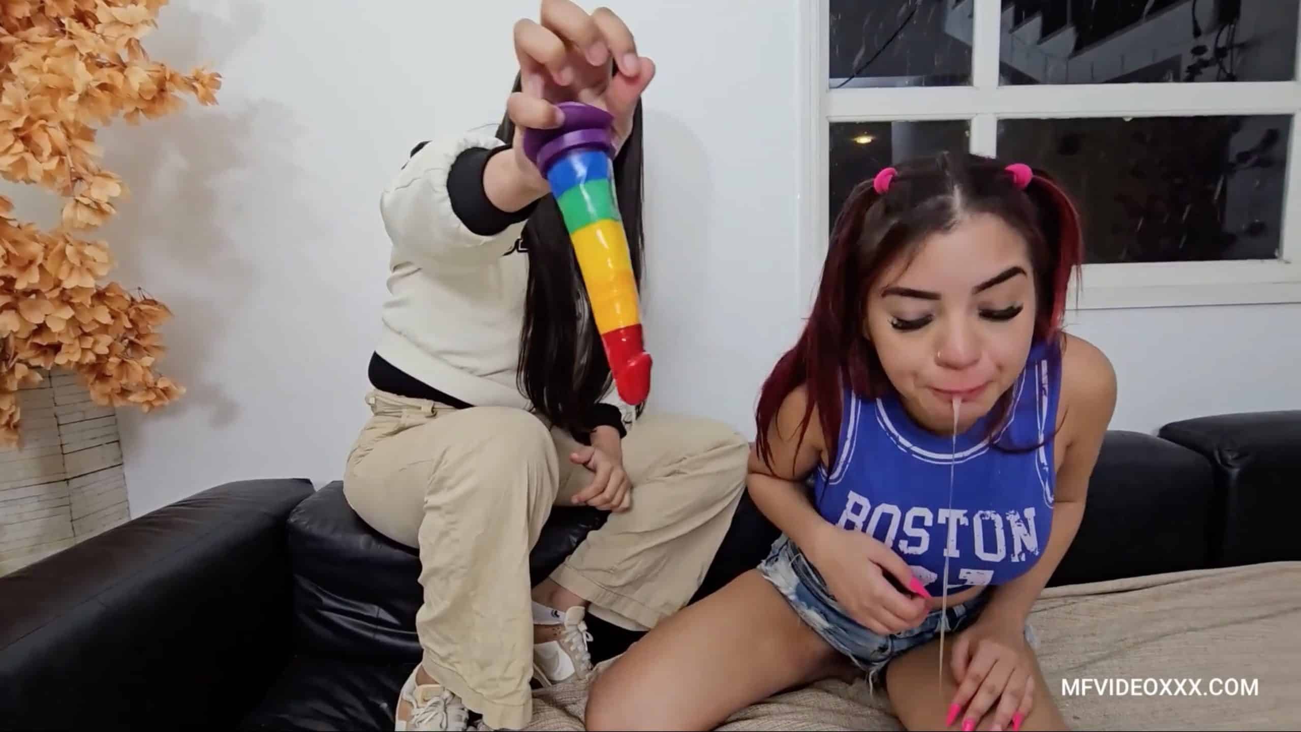 Swallowing Dildo Intensely