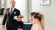 Room service! You requested the three-way rimming, right?