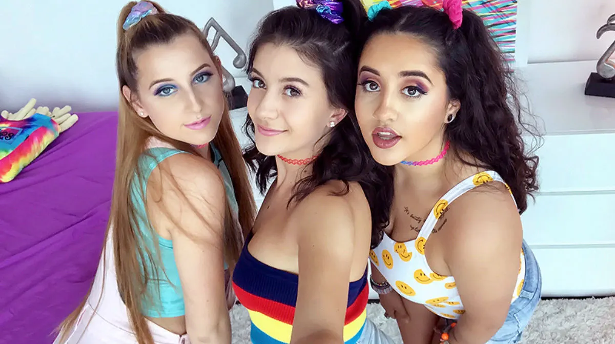Melody, Natalie And Sofia Put Their Mouths To Work